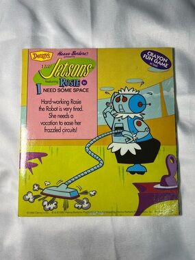 Vintage 1992 Denny’s Jetsons I Need Space Rosie Book Crayon Game Stickers Unused